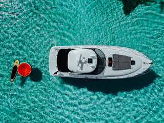 Drone Shot of yacht in Cozumel