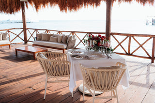 Romantic dinner setting in Almara Isla Mujeres