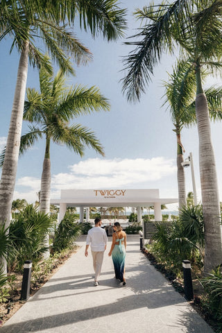 Couple in their SLS Playa Mujeres photoshoot