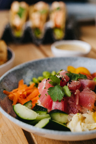 Delicious poke bowl at SLS Playa Mujeres