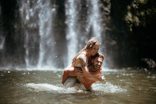 Adventure photoshoot in Costa Rica with Costa Rica photographer at a waterfall.