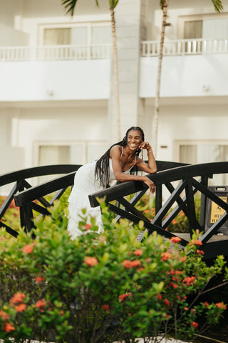 Model posing during boudoir lifestyle photoshoot in Montego Bay