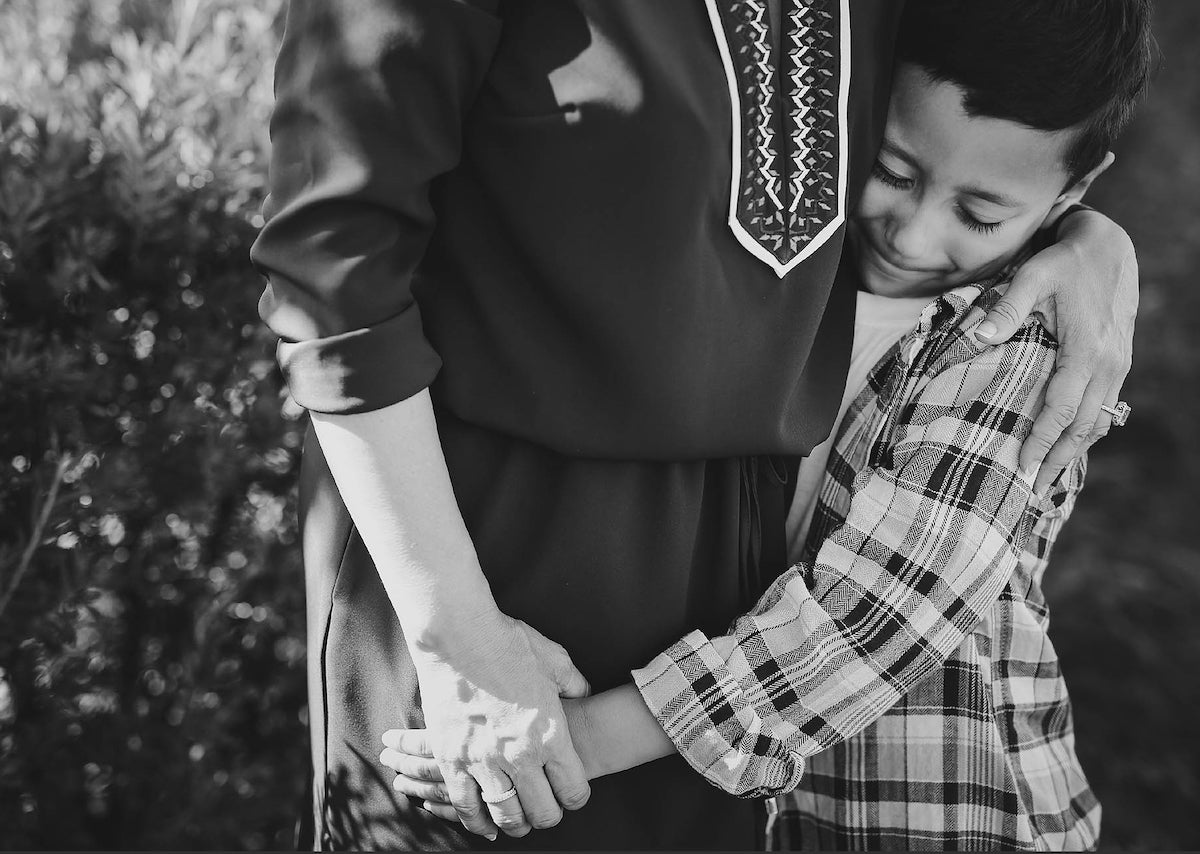 emotional photo of mother & son