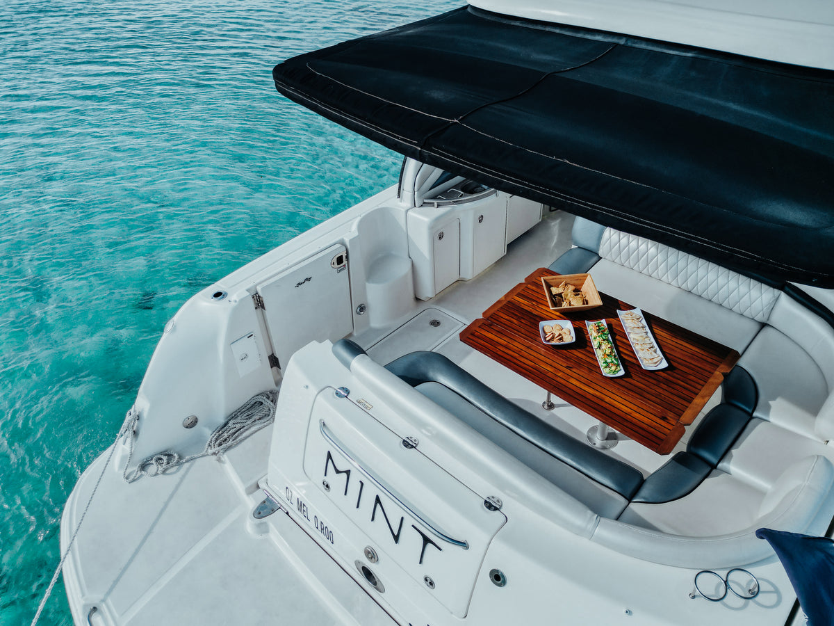 Food inside of the Yacht at Cozumel