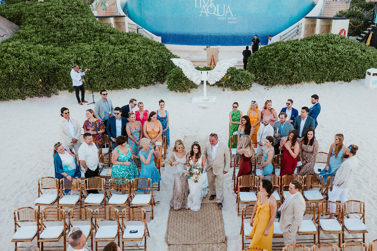 Drone wedding shoot ceremony cancun