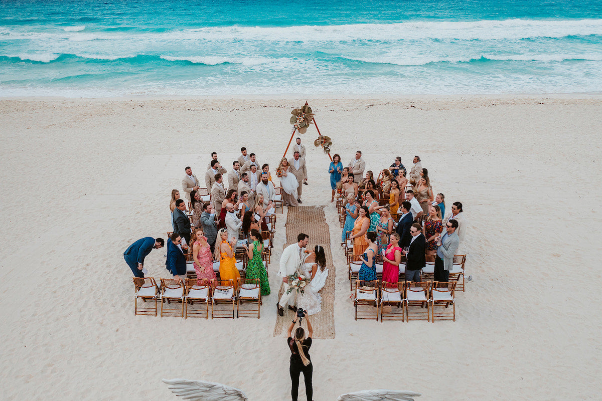 Drone ceremony wedding at Cancun