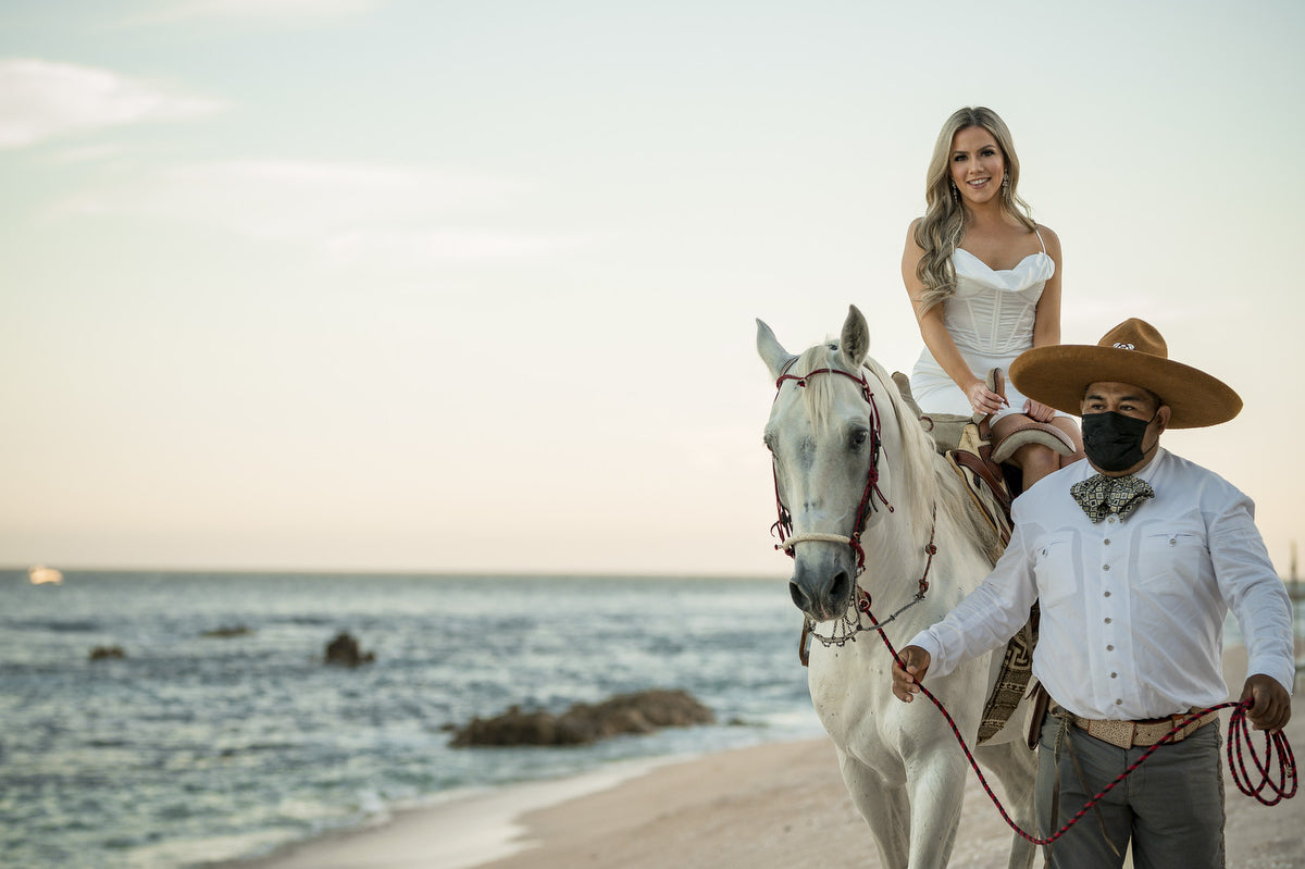 Jessica entrance in a horse for her proposal