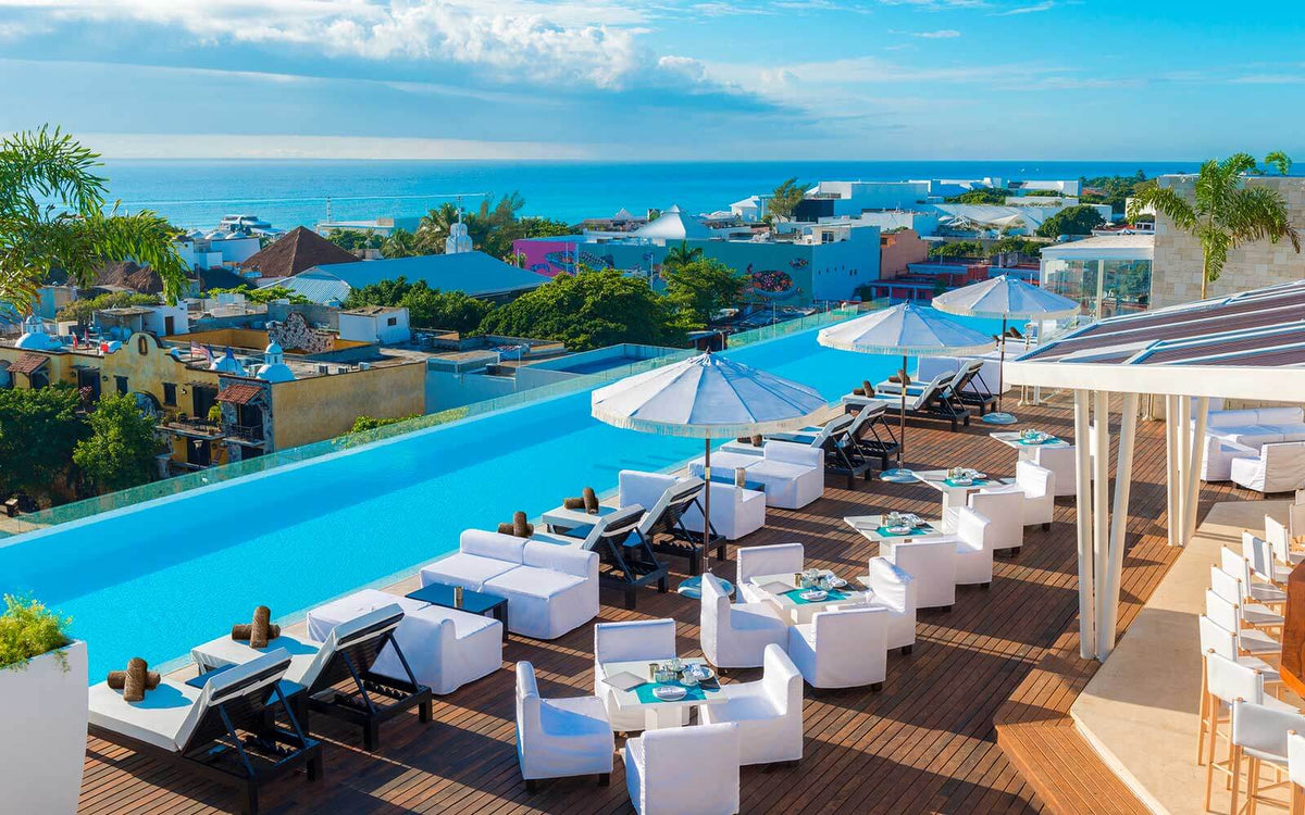 View of the Roof top of The Fives at Playa del Carmen (Mexico)