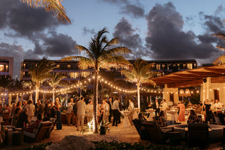 Beautiful beach wedding venue at secrets playa blanca at night 