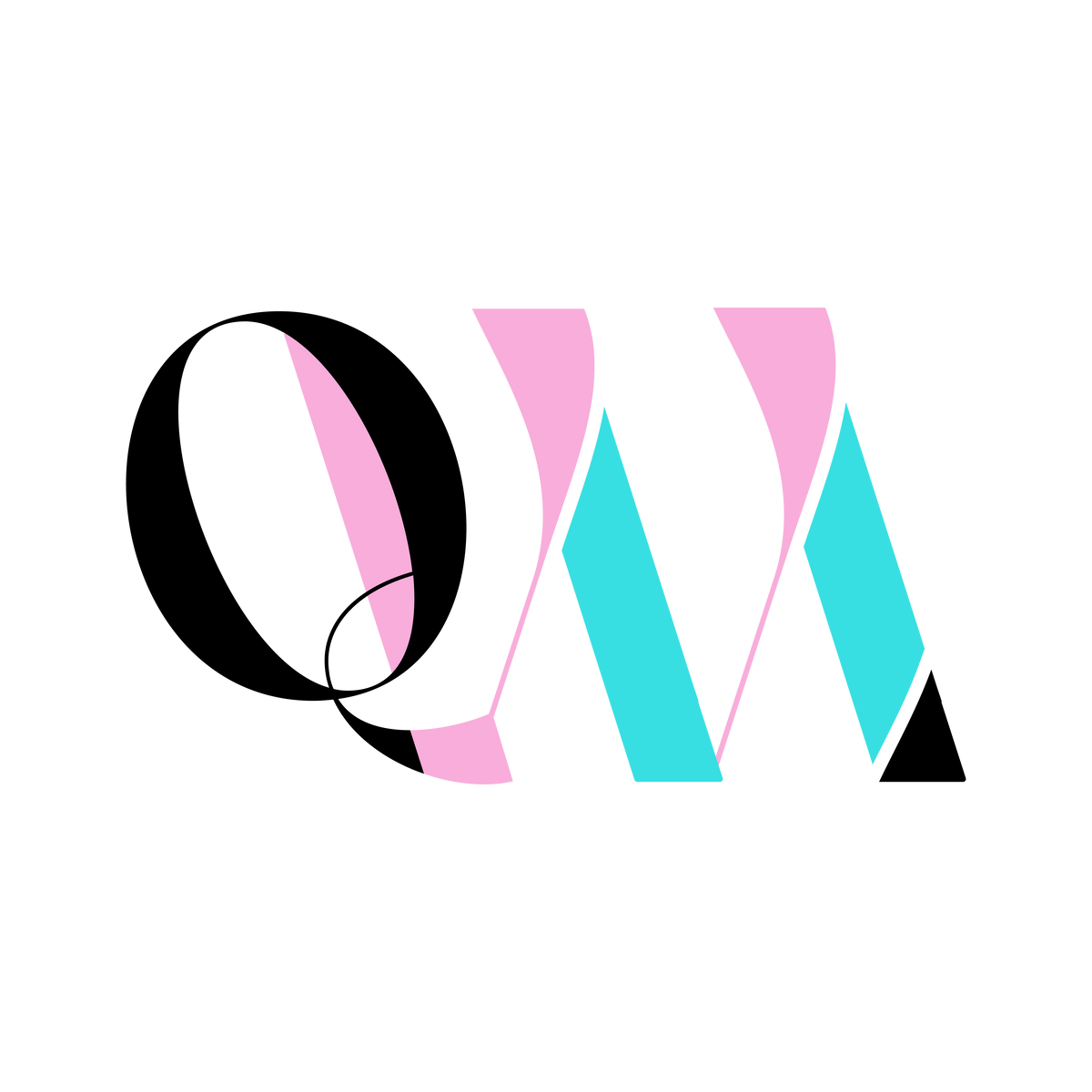 Queer Weddings certification logo with QW letters in black, pink and turquoise