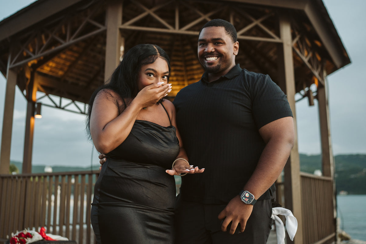 Couples' engagement photoshoot at the Secrets St. James Montego Bay