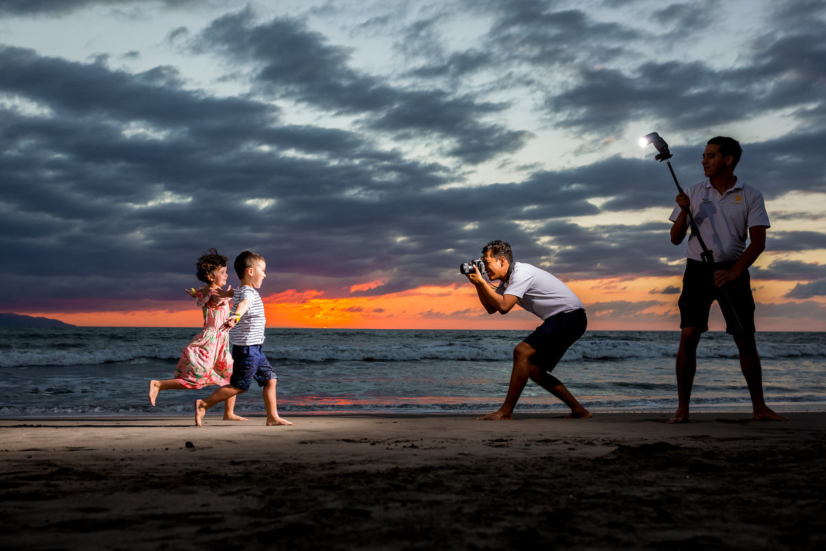 Photographers in action during the sunset in Vallarta