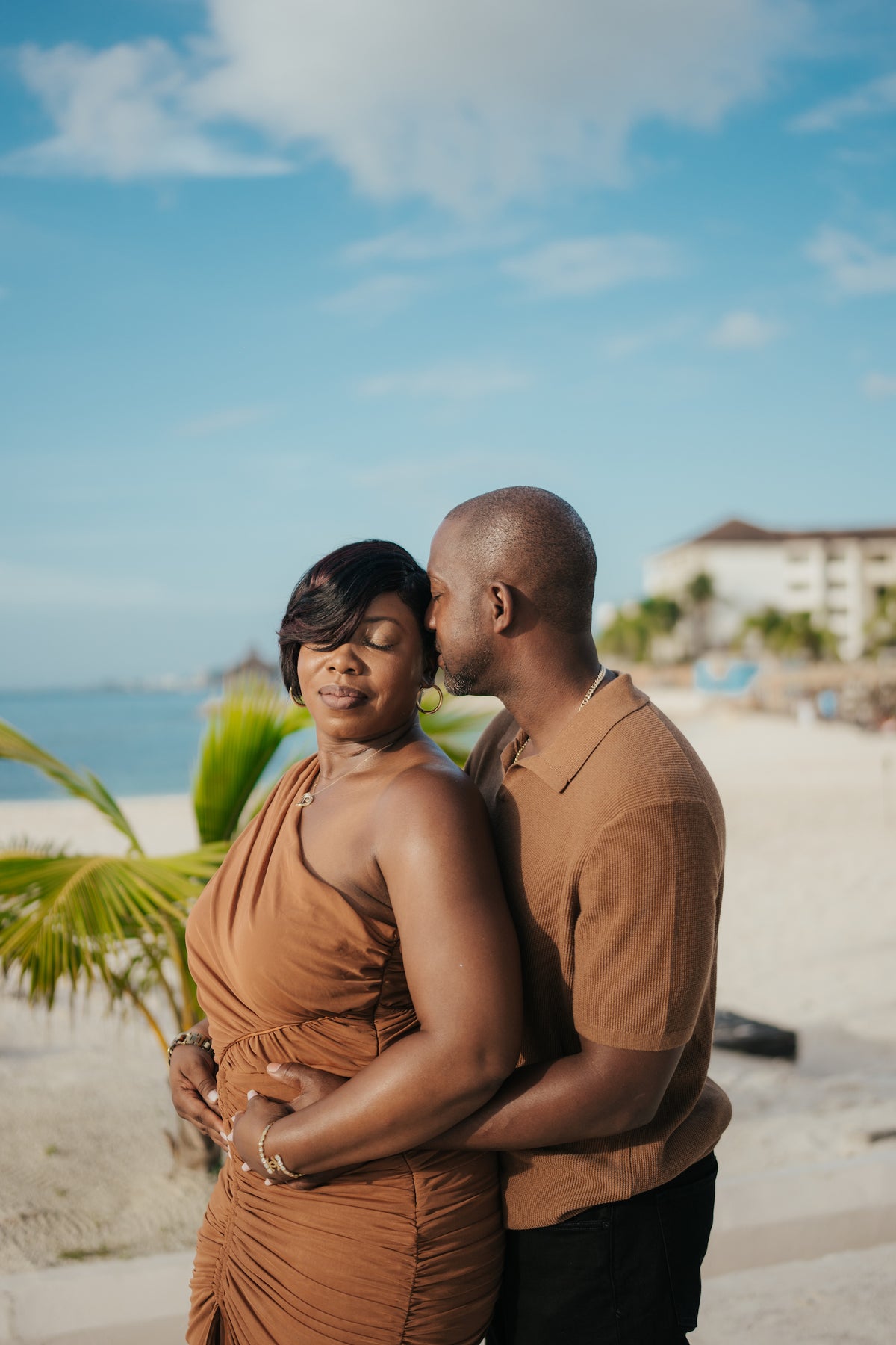 Lifestyle photoshoot with photographer    in front of the ocean at Breathless Montego Bay spa & resort in Jamaica