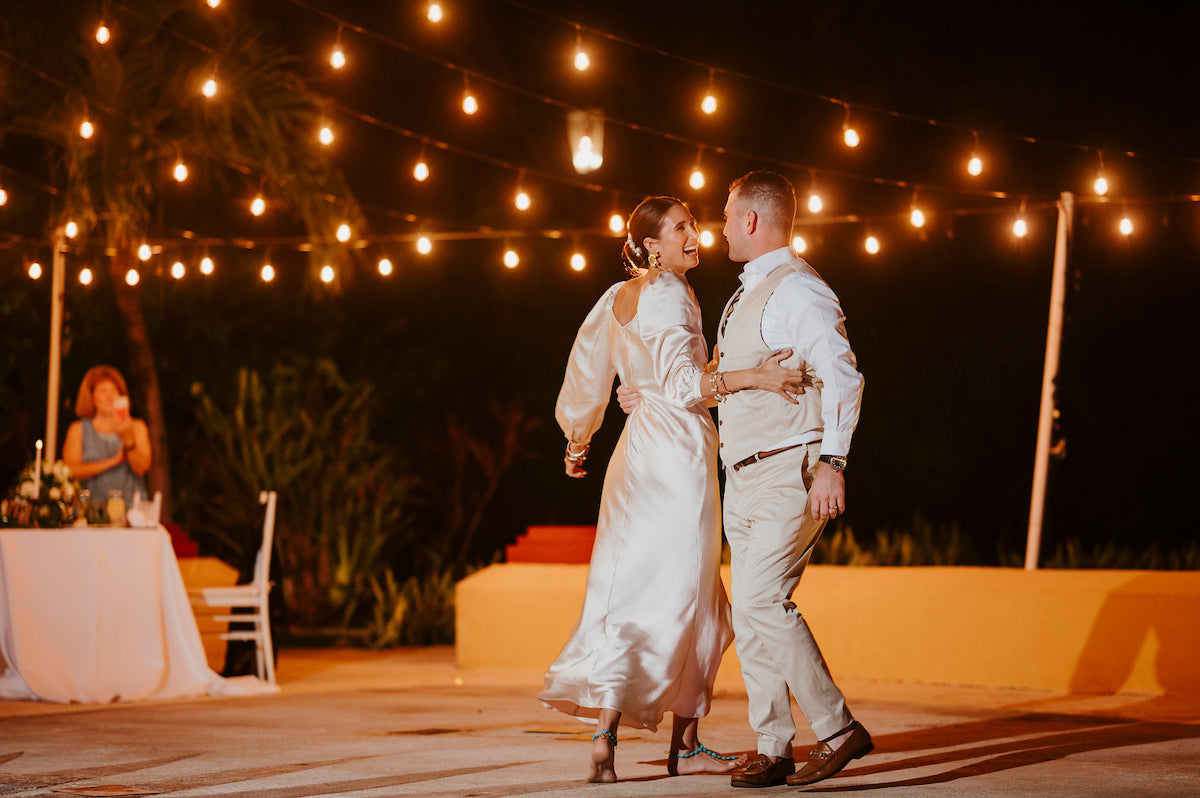 newlyweds have their first dance