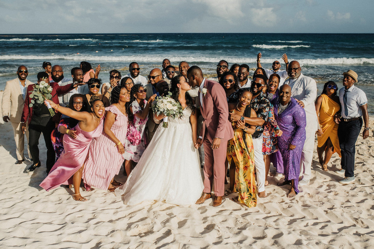 Group photo at the beach